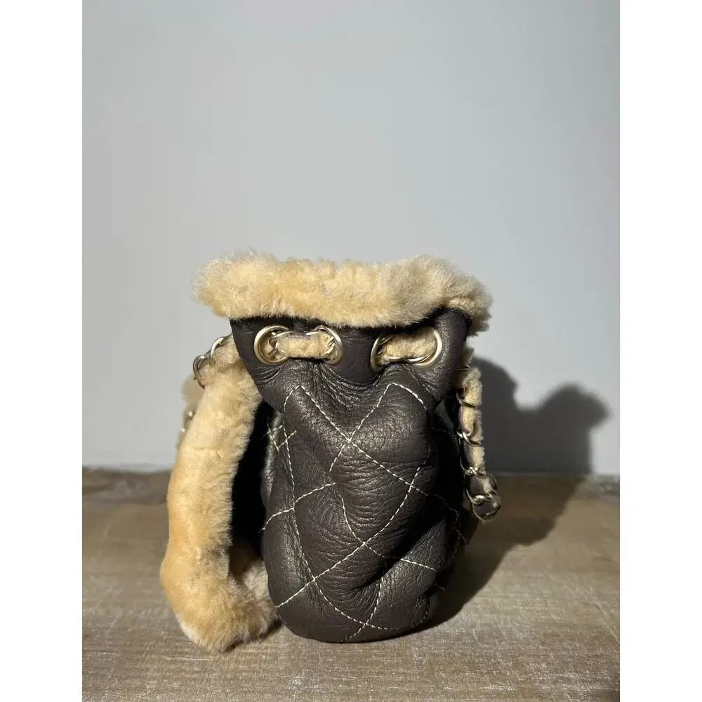Vintage Chanel Small Shearling Accordion Flap Bag - Picture 6 of 10